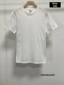 Camiseta de manga corta en blanco sólido con diseño en blanco para hombre, Camiseta lisa de algodón peinado con cuello redondo, camiseta con logotipo personalizado OEM para hombre - Product Image 2