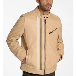 Nouvelle veste en cuir d'hiver légère pour hommes avec logo avant Conception OEM coupe-vent et respirante de haute qualité - Product Image 5