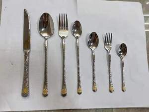 Juego de Cubiertos de acero inoxidable pulido moderno-Cubiertos de metal simples - Product Image 2