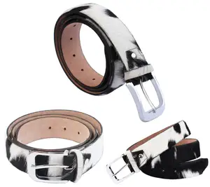 Custom Made 100% Genuine Western Cow Leather Belt Cow Hair On New Design Wholesaler Manufacturer