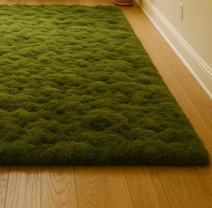 พรมมอสไหมพรมขนแกะทำด้วยมือสีเขียวเข้มและสว่างสำหรับห้องนั่งเล่นบ้านห้องเด็ก - Product Image 4