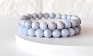 Wholesale Blue Lace Agate 8mm Round Beaded <b>Bracelet</b> Natural Polished <b>Healing</b> Crystal For Meditation Fashion at Best Price - Product Image 5