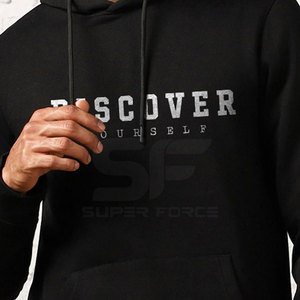 Sweat à capuche pour hommes OEM en coton mélangé Streetwear tendance Sweat-shirt chaud d'hiver à capuche pour hommes tenue décontractée avec poche - Product Image 6