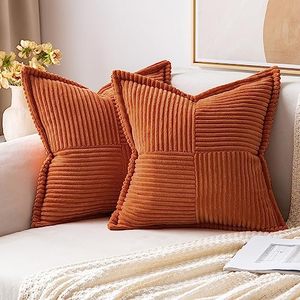 Housse de coussin carrée réversible moderne en patchwork 18x18 pouces, housse de coussin bohème douce pour canapé et lit - Product Image 1