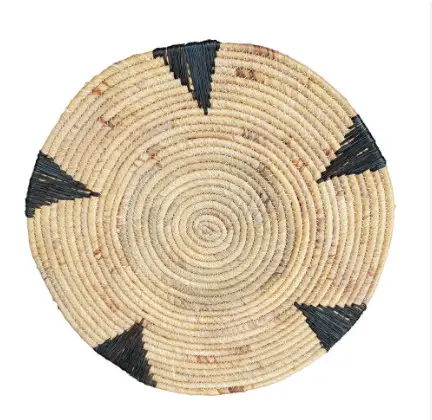 2024 Natural placemat embroider made in Vietnam good quality cheapwater hyacinth rope mats coaster and chargers plates