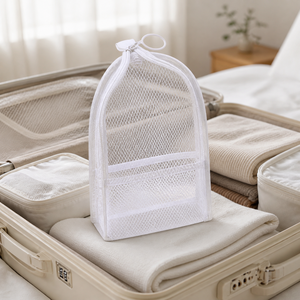 Trousse de Toilette Autoportante en Maille Grande Capacité avec Fermeture Éclair pour Voyage - Product Image 3