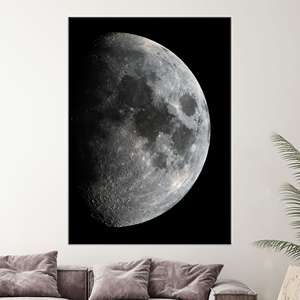 Toile imprimée : Art mural astronomique sur le thème de la surface lunaire, TOILE ENVELOPPEE - Product Image 1