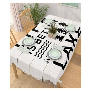 High Quality Rectangle Center Border Printed Farmhouse Waterproof Anti-shrink Soft and Wrinkle Resistant Decorative Table Cloth - Product Image 2
