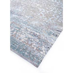 Alfombra de Lana y Seda de Bambú Azul del Lejano Oriente, Anudada a Mano, Rectangular, con Medallón, Estilo Oriental, de Viscosa y Poliéster para el Hogar - Product Image 2