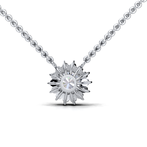 IGI Certified Lab Grown Diamond Round Solitaire Halo Pendant Pendant in Solid 925 Sterling <b>Silver</b> Classic Micro Pave Design - Product Image 2