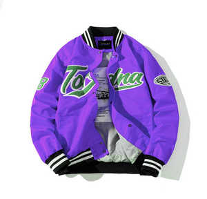 Varsity Jacket Hombres Mujeres Unisex College Baseball Bomber Jacket Streetwear Prendas de abrigo Custom Team Logo Jacket - Product Image 2
