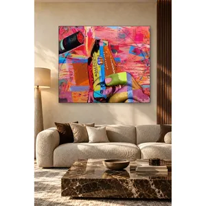 Impression sur toile Fida Pop Art Burning Dollar sur fond rose - Product Image 3