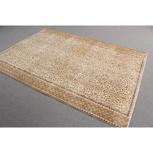 Alfombra Vintage, Alfombra Turca Grande de 5.3x7.9 pies, Alfombra a Cuadros Marrón y Blanca - Product Image 2