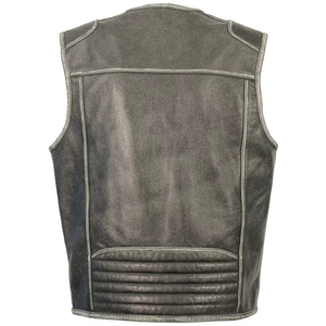 Fabricants et fournisseurs de gilets en cuir pour hommes, gilets en cuir pour moto, gilets en cuir tendance, fabriqués au Pakistan - Product Image 3
