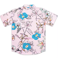 Chemise Oxford décontractée pour homme, coupe régulière, manches longues, col en V, imprimé floral numérique coréen rétro, 100 % polyester, respirante, 180 g, séchage rapide