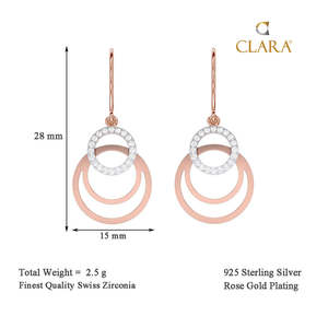Boucles d'oreilles pendantes CLARA en argent sterling 925, design géométrique Irina, plaqué or 18 carats, or blanc, perle, or blanc plaqué or - Product Image 3