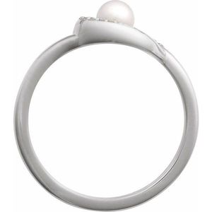 Accented Pearl <b>Ring</b> Vintage Fine Jewelry with <b>Opal</b> Gemstone Rhodium Plated Set in Vintage Style for Everyday Wear or Gift - Product Image 2