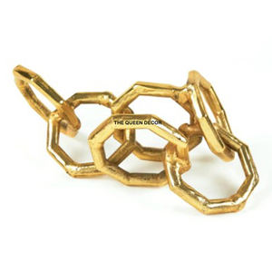 Best Selling Aluminum Metal 3 Different Size & Shape Gold Antique Finish Shinny Polish Decorative Sculpture <b>Desk</b> Table Top - Product Image 6