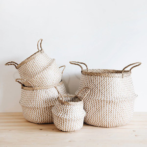 Multifunctional <b>Seagrass</b> Storage Belly <b>Baskets</b> for Plants Interior Home Decorative <b>Basket</b> Planters - Product Image 6