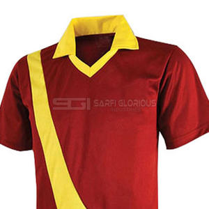 ชุดคริกเก็ตสั่งทำพร้อมโลโก้ขายส่ง สำหรับผู้ชายและผู้หญิง สีเหลือง แดง ดำ ชุดทีมสำหรับสโมสร คุณภาพสูง แห้งเร็ว ระบายอากาศได้ดี - Product Image 1