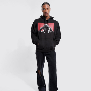 100% coton Sportswear survêtement en gros survêtement personnalisé pour hommes sweat à capuche surdimensionné et pantalon baggy avec impression numérique - Product Image 4