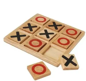 Zarif ahşap tic tac toe mükemmel hediye doğum günü için Tic Tac Toe iç mekan oyunu toptan çocuklar ve aile tahta oyunları için