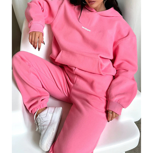 Haute qualité femmes surdimensionné coton pull sweat broderie personnalisée polaire graphique à capuche Streetwear lavé - Product Image 3