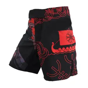 Top MMA Black Samurai Fighting Breathable Fitness Print mma Shorts Tiger Muay Thai kickboxing Fight Shorts Boxing Clothing mma