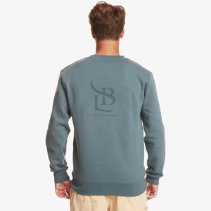 เสื้อสเวตเตอร์คอกลมของผู้ชายเสื้อสเวตเตอร์คอตตอนธรรมดาดีไซน์คลาสสิกออกแบบโลโก้ได้ตามต้องการ - Product Image 4