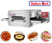 Horno de Túnel para Pizza de 20 Pulgadas de Ancho para Cocina Comercial, con Ventana Abrible y Transportador Apilable para Pizzería, Nuevo