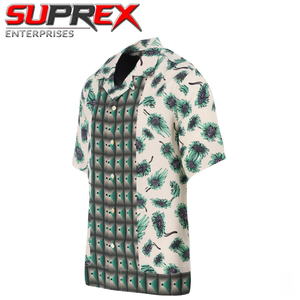 Chemise hawaïenne décontractée pour homme en flanelle à imprimé tropical, respirante, séchage rapide, col cubain, idéale pour la plage et l'été - Product Image 3