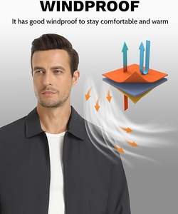 <b>Mens</b> Lightweight <b>Jackets</b> Full Zip Laydown Collar Golf <b>Light</b> Windbreaker <b>Jackets</b> with Zip Pockets - Product Image 6