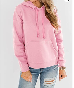 Womens <b>Lightweight</b> <b>Hoodies</b> Long Sleeve Casual Pullover Solid Loose Sweatshirt With Pocket Ship Ready From Bangladesh - Product Image 3