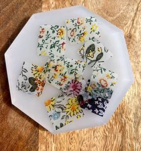 Sous-verres en bois et en résine très demandés, ensemble unique de sous-verres en résine époxy avec motifs de grain de bois naturel, sous-verres élégants en pierre - Product Image 2