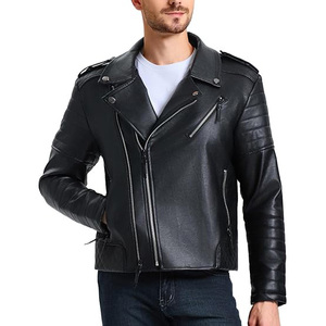 Chaqueta Bomber de Cuero Sintético para Hombre, Corte Holgado, Bolsillos con Cremallera Frontales, Diseño Moderno, Informal, para Fiestas, Ligera, Impermeable, Primavera - Product Image 1