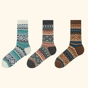 Men's <b>Funky</b> Colorful Pattern Crew Socks 3 Pairs Breathable Cotton Dress Socks Sweat Absorbing - Product Image 6