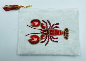 Pochette de maquillage multifonctionnelle en tissu nylon perlé brodé à la main, sac de voyage pour cosmétiques, fermeture éclair pliable, vente chaude - Product Image 2