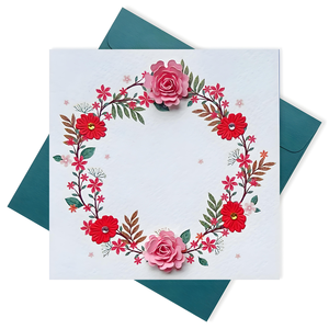 การ์ดกระดาษม้วนลายดอกไม้แบบเวียดนามการ์ดอวยพรทำมือศิลปะดอกไม้แบบยกขึ้นสำหรับงานเฉลิมฉลอง - Product Image 6