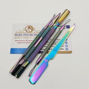 Outil d'art des ongles en acier inoxydable Double poussoir cuillère poussoir coupe-cuticule tondeuse manucure pédicure soins - Product Image 5