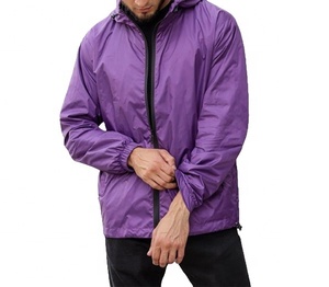 Logo personnalisé hommes Nylon coupe-vent veste col montant fermeture éclair rétro Vintage sports d'été imperméable coupe-vent veste - Product Image 1