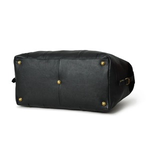 Sac de voyage en cuir, sac de week-end, avec fermeture à glissière pliable, sangle réglable, design durable, imperméable, noir - Product Image 5