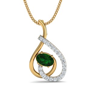 Dainty <b>Pendant</b> Necklace Boho Brass Jewelry for Women 18k Gold Plated <b>Emerald</b> Teardrop Wholesale <b>Pendant</b> - Product Image 6