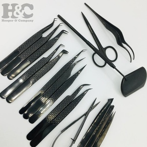 Pince à épiler noire ensemble de pinces à cils Plasma vison pince à épiler pointue en acier inoxydable pour Extension de cils logo de marque privée emballage - Product Image 4