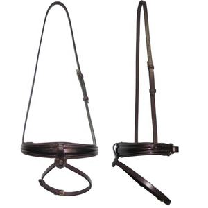 Jodhpurs de cuero negro personalizables de alta calidad con relleno Marrón, riendas de banda de nariz patentada para equitación ecuestre, productos de caballos - Product Image 1