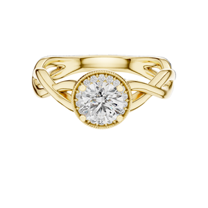Bague de fiançailles pour femme avec halo de diamants de laboratoire ronds de 0,79 CT, VVS-VS EF CVD, or 18 carats, 14 carats, 10 carats et argent 925, rose - Product Image 2