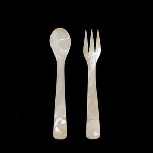 Vintage Shell <b>Spoon</b> Set With Mirror Polish Long Handle Durable Cutlery For Wedding Occasion - Product Image 6