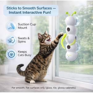 Jouet pour chat à ventouse activé par le mouvement AFP, rechargeable par USB, baguette de stimulation automatique avec queue de plume - Product Image 2