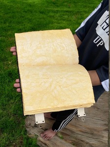 Diario de cuero de lobo aullando extra grande con papel de borde antiguo-Cuaderno de escritura de gran tamaño encuadernado en cuero Premium - Product Image 4