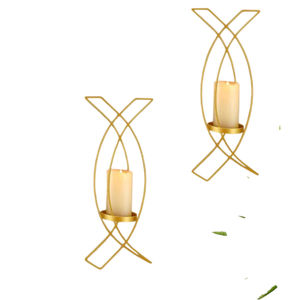 Candelabro colgante de pared de Metal dorado de calidad Superior, iluminación del hogar, accesorios de decoración navideña, bollos de pared de Metal - Product Image 2