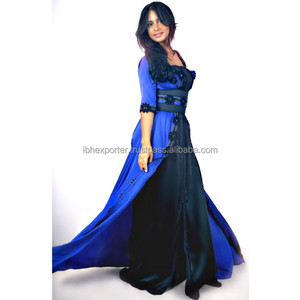 Loose Silk Soft Fabric Caftan/<b>Kaftan</b> With Flower Attached on Front Best for Summers - Product Image 1